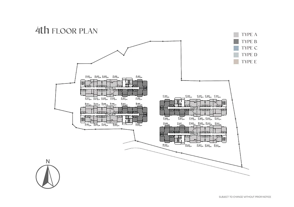 The Element master plan, fourth floor; each unit’s transfer fees depend on its own price and assessed value